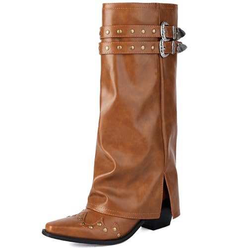 Bottes cowboy femme vintage à bout pointu style western noir
