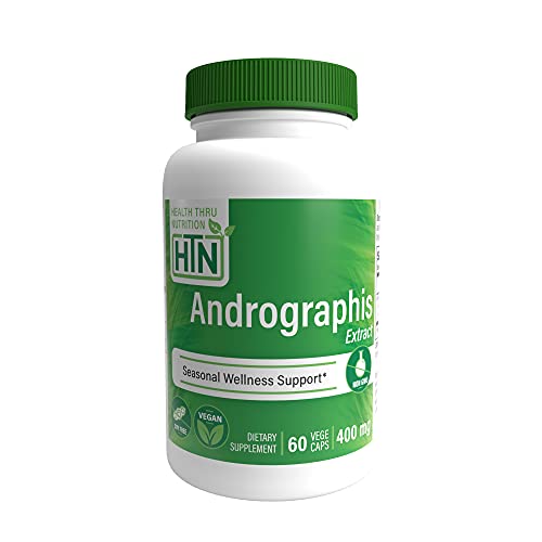 Andrographis Extract 400mg (10% Andrographolides) 60 Vegecaps (Non-GMO/Soy-Free/Gluten-Free/Vegan Friendly) by Health Thru Nutrition