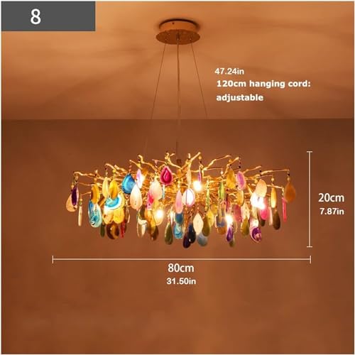 Éclairage de plafond en cristal Art déco à diffusion lumineuse colorée