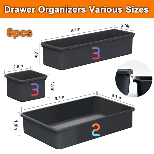 Save 50% on QUELIEN 8-Piece Desk Drawer Organizer Set