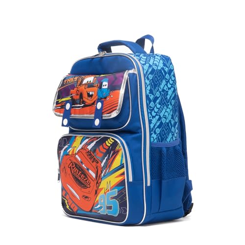 Ruz - Cars Large School backpack with Padded Back and Adjustable Straps, Blue, A282294