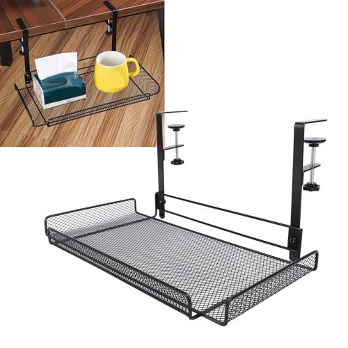 Bandeja Grande para Gestión de Cables Bajo Escritorio, Organizador Metálico de Cables Resistente, Caja para Gestión de Cables para Oficina y Hogar, 14.4 x 7.9 x 6.9 pulg (Negro) miniatura 5