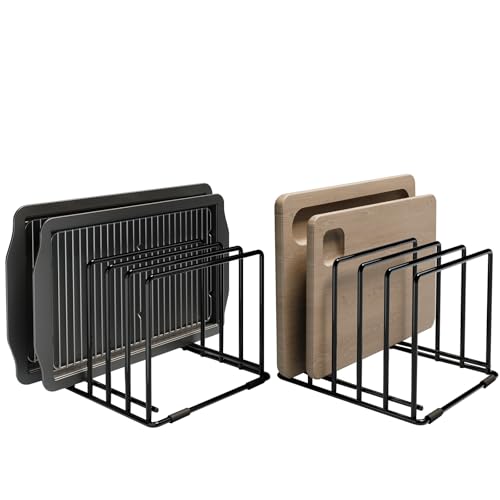 Comparison: Best Cutting Board Organizer 9 2-Pack Dish Rack & Cutting Board Organizer – 5-Tier Metal Rack for Cutting Boards, Bakeware, Trays – Space-Saving Kitchen Storage, Rust-Resistant Dish Organizer for Cabinets, Countertops & Pantry