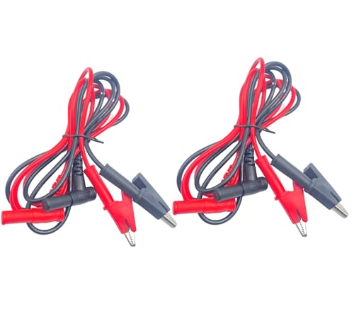 Image of 4pcs /2set 4mm Multimeter Alligator Clips Leads,L Type Banana Male Plug to Alligator Clip Pure Copper Test Cable Multimeter Testing Probe 1m (2PCS Black + 2PCS Red)