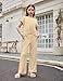 Arshiner Fashionable Girls Autumn Outfit Short Sleeve Twist-Front Top and Wide Leg Ribbed Pants Size 5-12