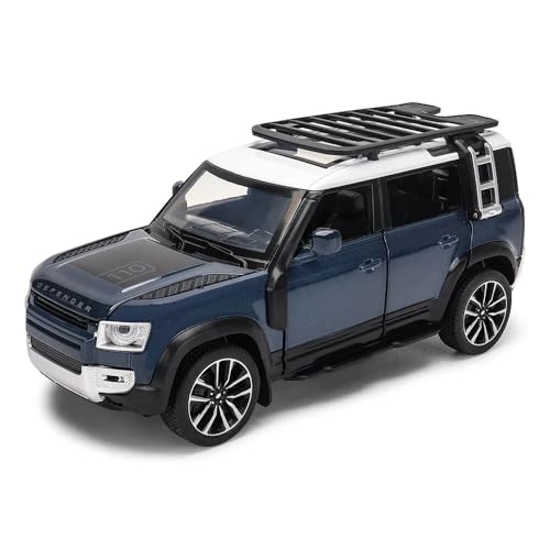 Image of 1:32 Compatible for Land Rover Defender 110 Diecast SUV | Metal Pull Back Toy Car with Sound, Light & Openable Doors | Alloy Model Car for Kids, Boys, Girls & Collectors (Blue)
