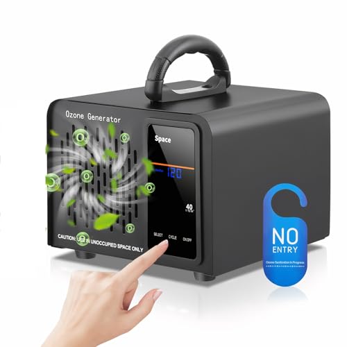 Purificador de Aire 60000 mg/h,Generador de Ozono con Pantalla Táctil Temporizador,Profesional Air Purifier 120 Minutos Timer,Maquina De Ozono Para Industrial,Casa,Automóvil,Apartamento,Hoteles,Cocina