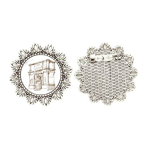 Broche de plata arco de Roma de alta joyería artesanal