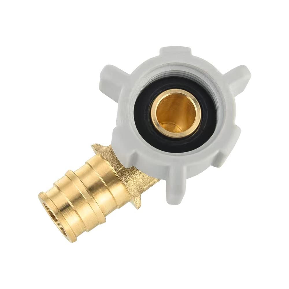 Paquete de 10 accesorios de latón de expansión EFIELD Pex-A de flujo completo de 1/2 pulgada Pex x 1/2 pulgada, codo giratorio NPT hembra, certificado ASTM F1960 UPC