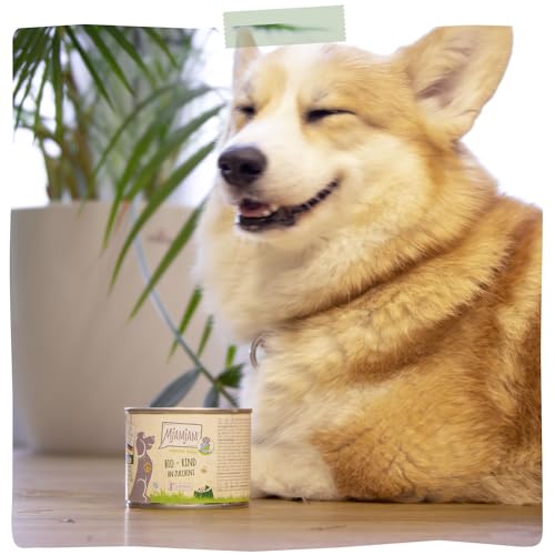 MjAMjAM – Premium Nassfutter für Hunde - natürlich lecker – Bio Rind an Zucchini,6er Pack (6 x 800g), getreidefrei mit extra viel Fleisch