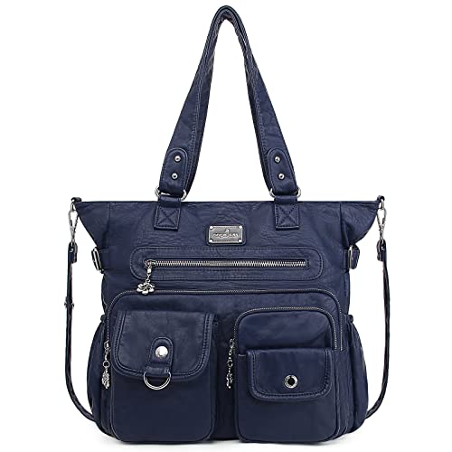 Image of Angelkiss Purses Handbags for Women PU Tote Satchel Bags for Women Pockets Shoulder Bags | PU