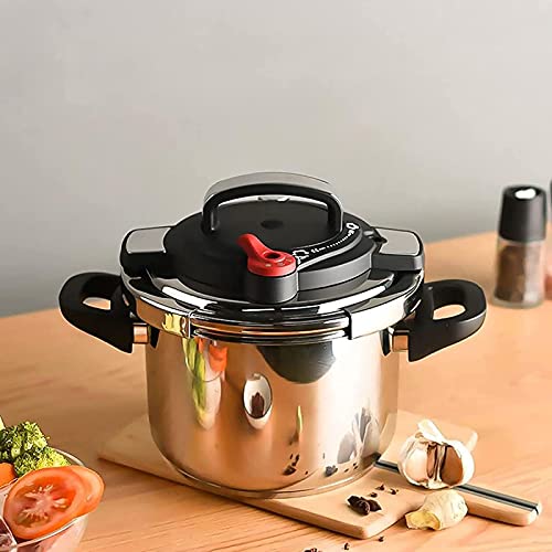 Household-High-Pressure-Cooking-Pot304-Stainless-Steel-Explosion-Proof-High-Pressure-Cooker-Suitable-for-Induction-Cooker-GasSilver-4L