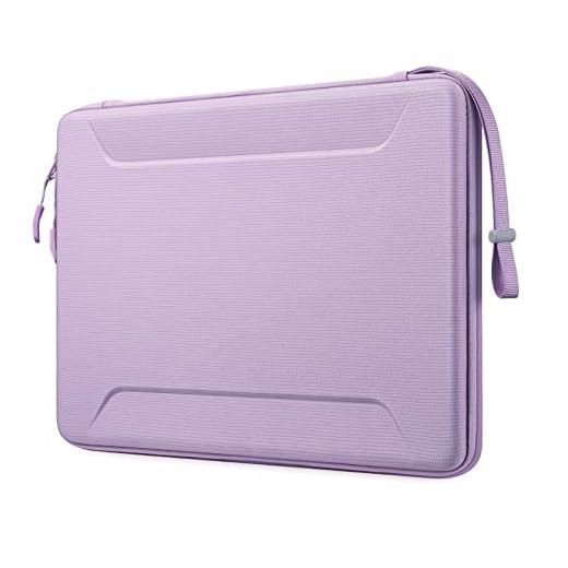 Fintie Capa para laptop de 13 a 14 polegadas para MacBook Pro 14, MacBook Air 13,6 A2681, MacBook Air 13, MacBook Pro 13, iPad Pro 12,9 - Bolsa de transporte de EVA à prova de choque para laptop de até 14 polegadas, roxa