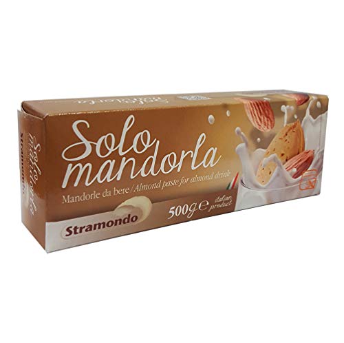 STRAMONDO Bebida SoloMandorla(almendras) para beber 500 gramos para la producción de leche de almendras y granizado de almendras, Made in Italy, sin gluten, sin lactosa, vegano