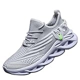 XKOWUO Women Running Shoes Tennis Walking Slip On Sneakers Workout Gym Athletic Jogging Lightweight Breathable Mesh Non-Slip Comfort Sole Cushioned Sports White US 11