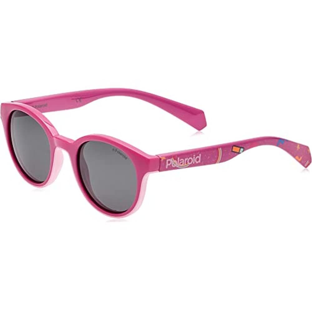Polaroid Fuchsia/Grey Pld 8036/S Mu1/M9 Kid Sunglasses Plastic Round Polarized