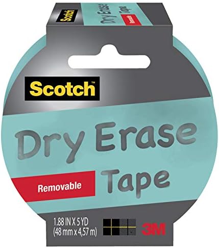 Scotch1905R-DE-BLU Dry Erase Removable Tape, 1.88" x 5 yd, Blue