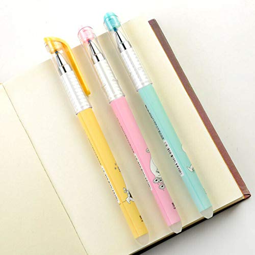 ELECTROPRIME 0.38mm Erasable Gel Pen Blue-Ink Pens Writing Office School Student Teacher 3PCS