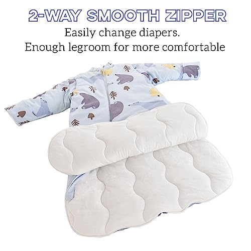 Chilsuessy Baby Sleeping Bag with Detachable Long Sleeves 2.5 Tog Wearable Blanket for Winter Toddler Sleeping Bag Kids Sleeping Sack for Infant Toddler, Blue Polar Bear/2.5 Tog, 3-6 Months - Image 4