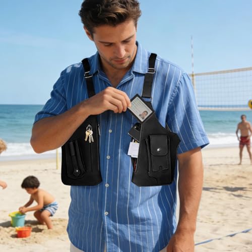 Bolso para axila antirrobo de hombre para llevar el pasaporte y teléfono seguro al viajar 2