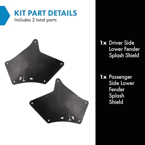 Image of TRQ Driver & Passenger Side Fender Splash Shield Compatible with 2003 Lexus GX470 2003-2016 Toyota 4Runner 2007-2014 FJ Cruiser TO1250129 TO1251129