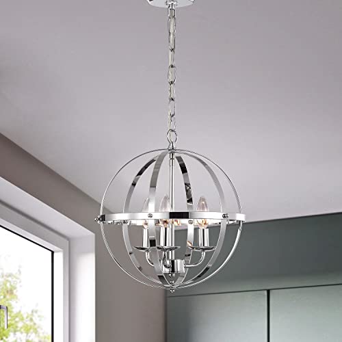 Lalula Chandelier Modern Chandelier Orb Chandelier Lighting Small Globe Chandeliers For Foyer Lighting Sphere Pendant Light Fixtures Chrome Chandelier 3 Light Hanging Light Fixtures For Kitchen #TOP6