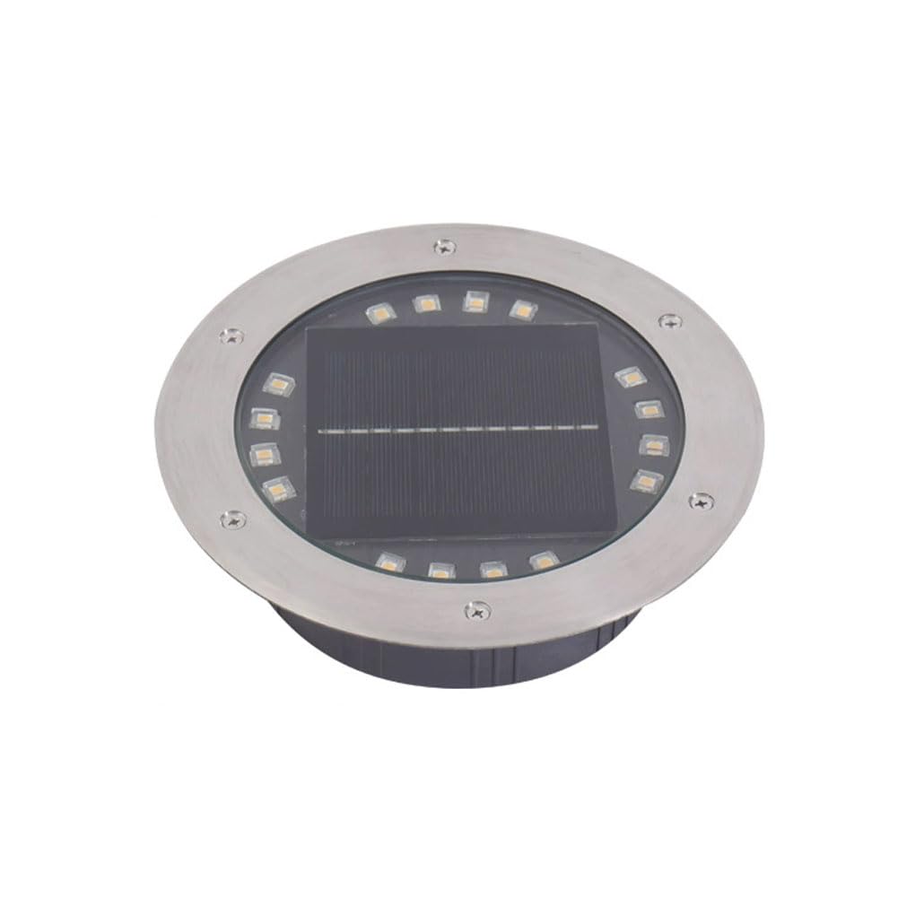 Faretto a Incasso Solare Giardino Esterno, 8/12/16/20 LED luce solare confezione da faretti solari da incasso a terr,Lampada solare per Prato, Vialetto, Scala, Paesaggio(Size:Luce bianca,Color:16W)
