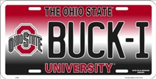 NCAA University of Ohio State BUCK-I Buckeyes Car License Plate Novelty Sign