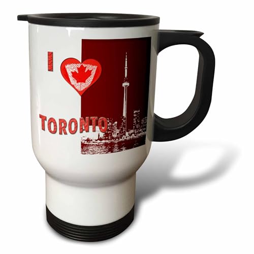 3dRose I love Toronto. CN tower. Canadian 14oz Stainless Steel Travel Mug
