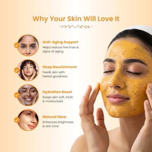 Image of Havintha Sea Buckthorn Anti-Aging Face Pack 100g - Natural Herbal Face Mask for Glowing & Youthful Skin | Brightening Face Pack for Fine Lines, Wrinkles & Dark Spots | Suitable for All Skin Types
