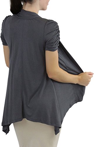 Image of ToBeInStyle Womens Open Front Casual Shrug Lightweight Layering Cardigan Sleeveless or Short Sleeve