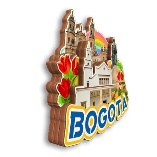 Imán de madera 3D para refrigerador Ciudad Bogotá miniatura 3