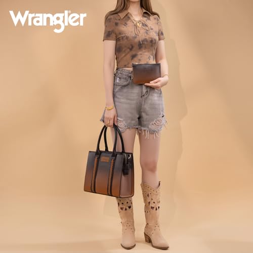 Image of Wrangler 3PCS Purses for Women Tote Bag Crossbody Handbag and Wallet Set with Guitar Strap