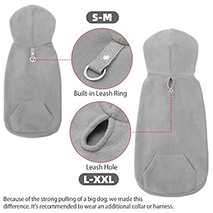 Expawlorer Dog Hoodie with Pocket Polar Fleece Dog Sweatshirt Fall Cold Winter Sleeveless Sweater with Hood Warm Cozy Pet Clothes for Small to Large Dogs Boys and Girls grey Xl  Cucciolini Doodles Expawlorer dog hoodie with pocket polar fleece dog sweatshirt fall cold winter sleeveless sweater with hood warm cozy pet clothes for small to large dogs boys and girls grey xl   cucciolini doodles