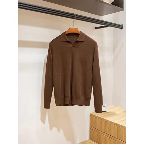 Men's Cashmere Wool Blend Knitted Sweater Seagull Neck Base Layer Winter Casual Comfortable Warm Top3