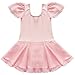 YiZYiF Girls Kids Ballet Dancewear Skating Dress Leotard Skirt Outfit Clothes (2-3, Pink )