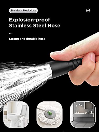 Hand Held Shower,5 Mode Shower Head With 59 Inch Stainless Steel Hose,Anti-Clogging Nozzle,Showerheads & Handheld Showers, High Pressure Shower Heads With Handheld Adjustable Filter.(Matte Black) #TOP3