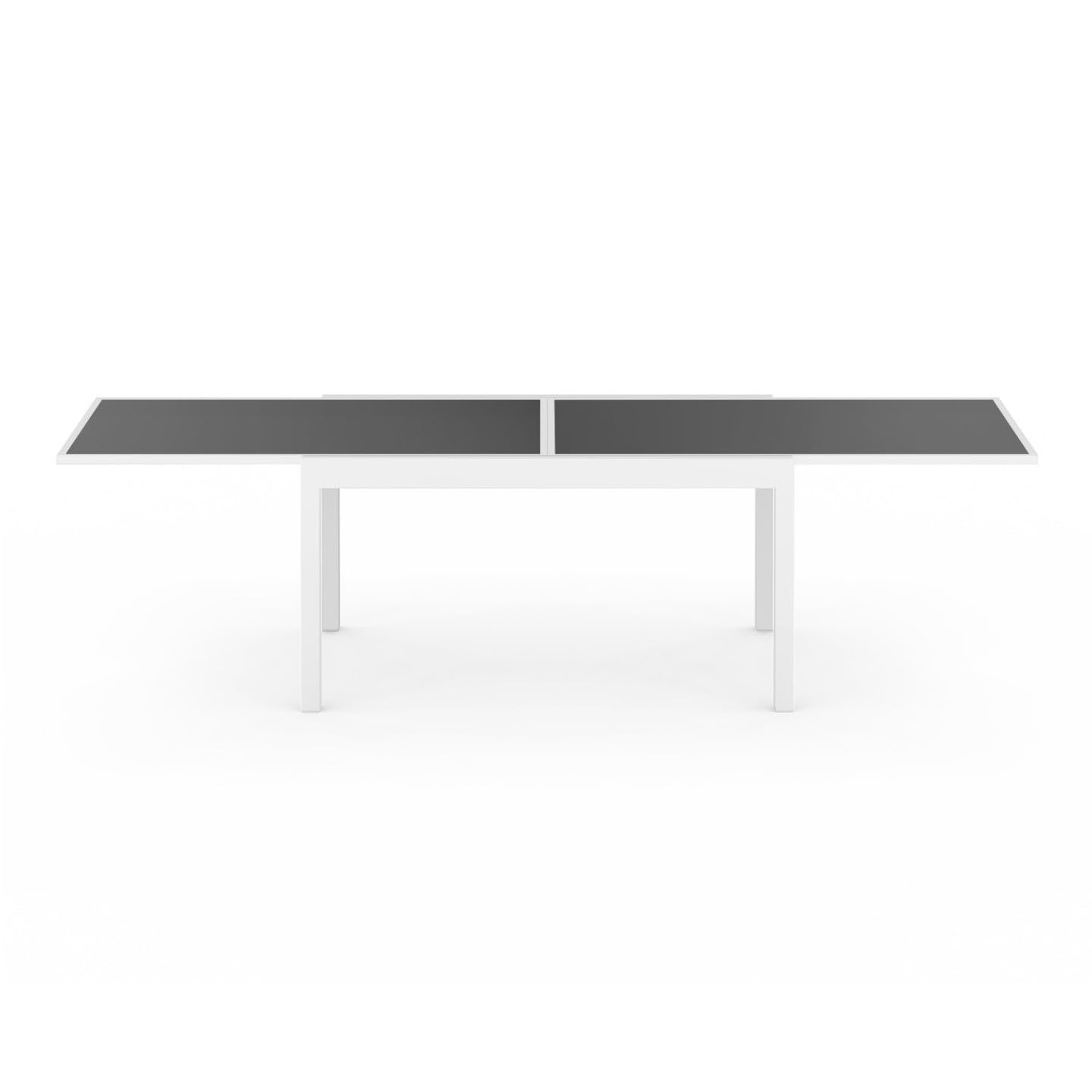IDMarket - Salon de Jardin Madrid Table Extensible 135-270 CM et 12 chaises empilables Blanc et Gris