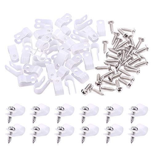 Clips câble nylon Swpeet 120 pièces 5/16 pouce blanc