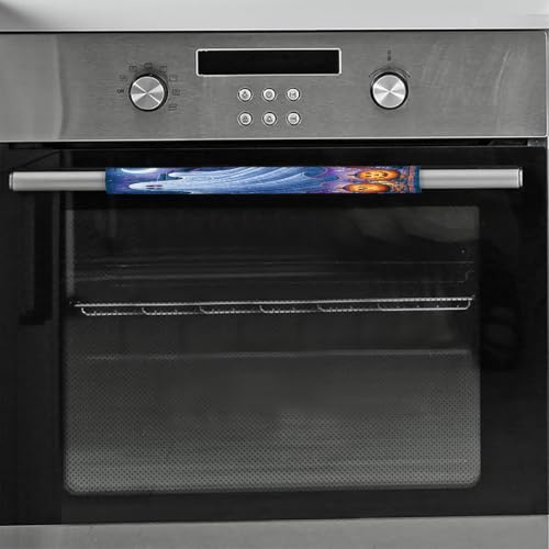 Image of Halloween Refrigerator Door Handle Covers Set of 2 Fridge Door Handle Decor | Ghosts Pumpkins Washable Dishwasher Mocrowave Oven Protector Handle Cover Keep Your Kitchen Appliance Clean