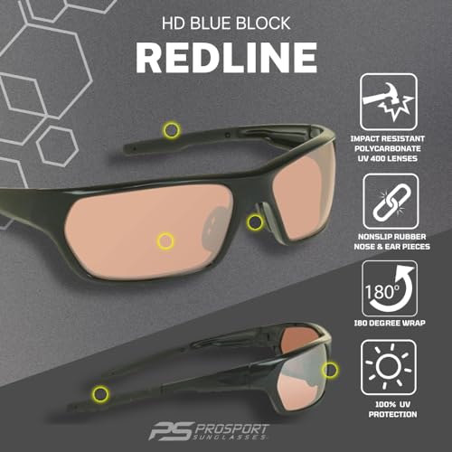 Image of proSPORT Blue Light Reducing High Definition HD Lens Sunglass TR90 Sport Frame Men Women