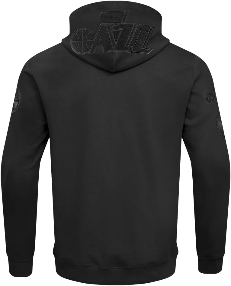 Pro Standard Mens NBA Utah Jazz Classic Triple Black Full Zip Hoodie Triple Black L - Image 2
