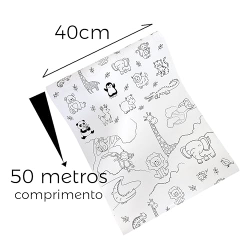Bobina De Papel Para Colorir Pintar Rolo Infantil 40cmx50m SELVA