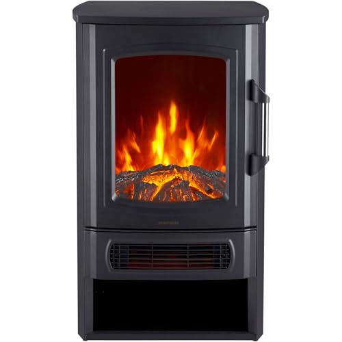 Cambridge 3 Panel Freestanding Electric Fireplace with Remote Control, Realistic Flame Indoor Space Heater with 3 Viewing Panels for Living Room, Bedroom, Basement