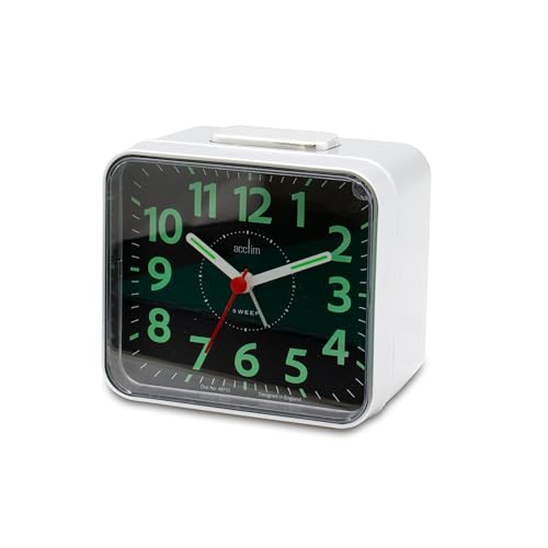 Acctim Parker Non-Ticking Sweep Loud Bell Alarm Clock (Silver)