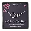 EFYTAL Mother Daughter Necklace, Sterling Silver or Gold Plated Infinity Circles, Mom Necklace for Women, Mom Gifts from Daughters, Daughter Gift from Mom, Birthday Gifts for Mom (925 Sterling Silver)