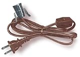 National Artcraft Lamp Cord with Clip-in Candelabra Socket and Switch - 6 Ft. (Pkg/1, Brown)