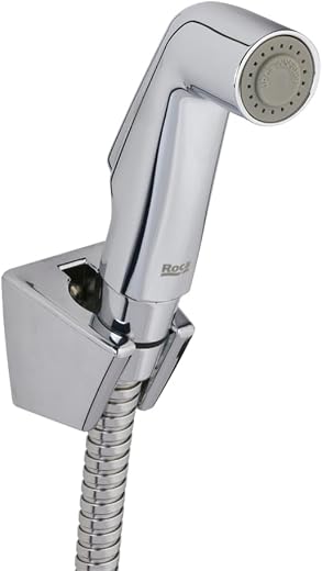 Roca RF9060A1 Brass Health Faucet with Tube and Hook, Chrome, Brass Finish