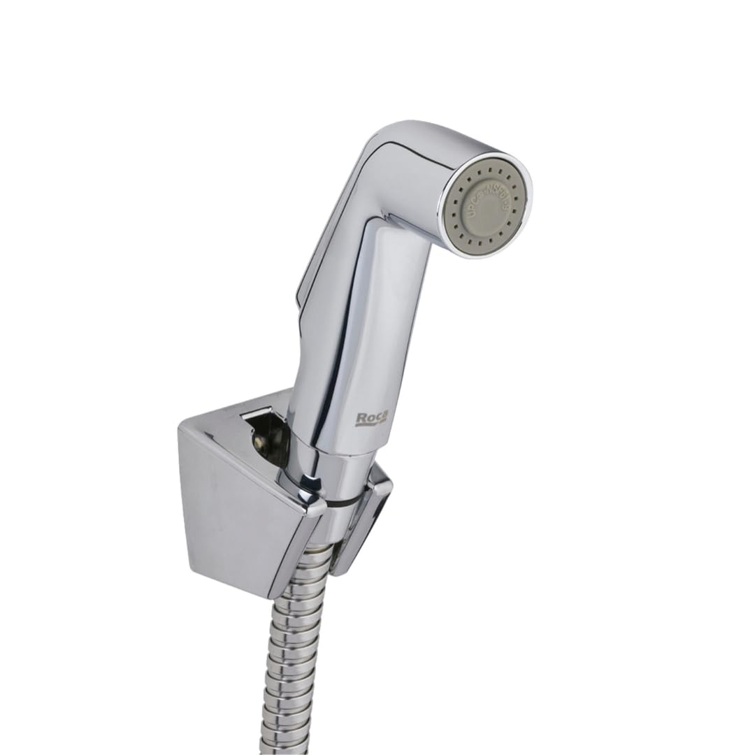 Roca RF9060A1 Brass Health Faucet with Tube and Hook, Chrome, Brass Finish