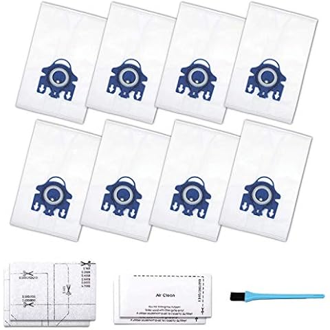Zeltauto Dust Bags Replacement for Miele Vacuum Cleaner Classic C1, Complete C2 C3, S2000, S5000, S8000, S400, S600, S800 Series, GN 3D Efficiency Vacuum Bags, 8 Dustbags + 4 Filters Cover